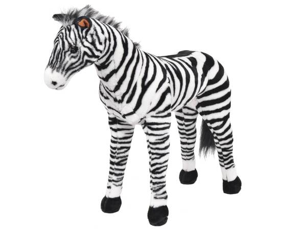 Zebră de jucărie din pluș xxl alb și negru