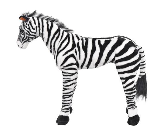 Zebră de jucărie din pluș xxl alb și negru, 2 image