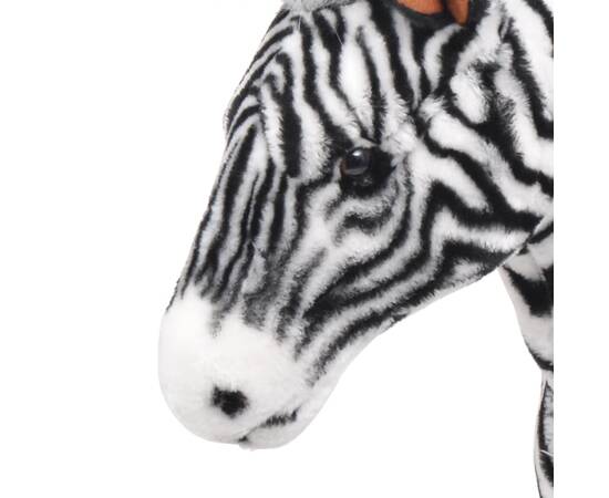 Zebră de jucărie din pluș xxl alb și negru, 3 image