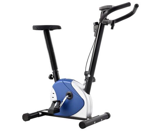Bicicletă de fitness cu centură de rezistență, albastru, 3 image
