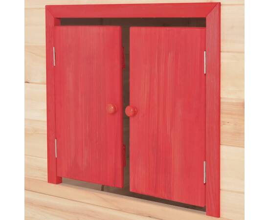 Căsuță de joacă pentru copii, roșu, lemn de brad, 7 image