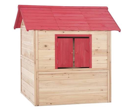 Căsuță de joacă pentru copii, roșu, lemn de brad, 6 image