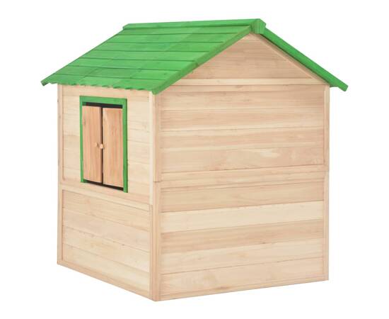 Căsuță de joacă pentru copii, verde, lemn de brad, 5 image