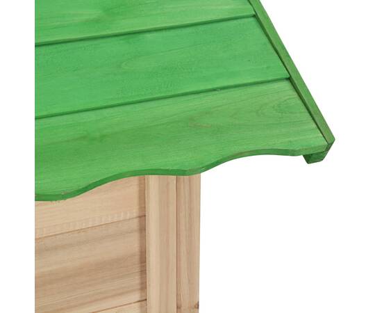 Căsuță de joacă pentru copii, verde, lemn de brad, 8 image