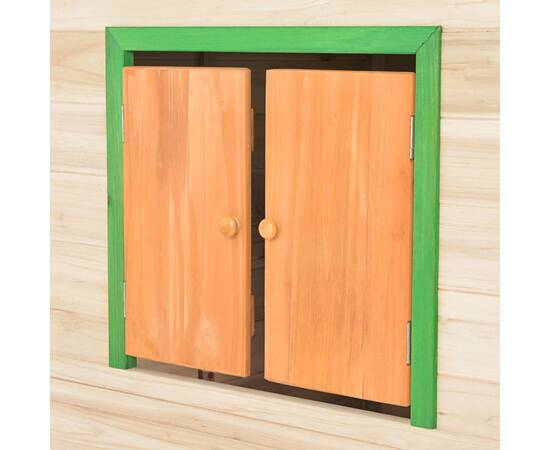 Căsuță de joacă pentru copii, verde, lemn de brad, 2 image