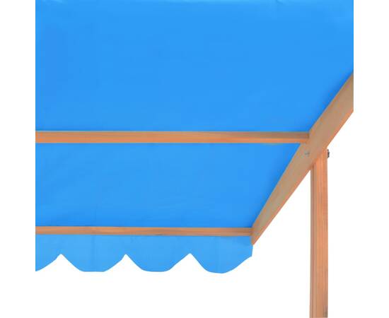 Cutie de nisip cu acoperiș ajustabil albastru lemn de brad uv50, 7 image