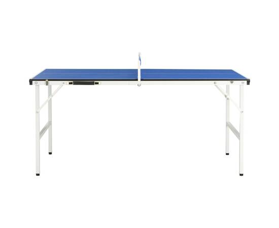 Masă de ping pong cu fileu, albastru, 152 x 76 x 66 cm, 3 image