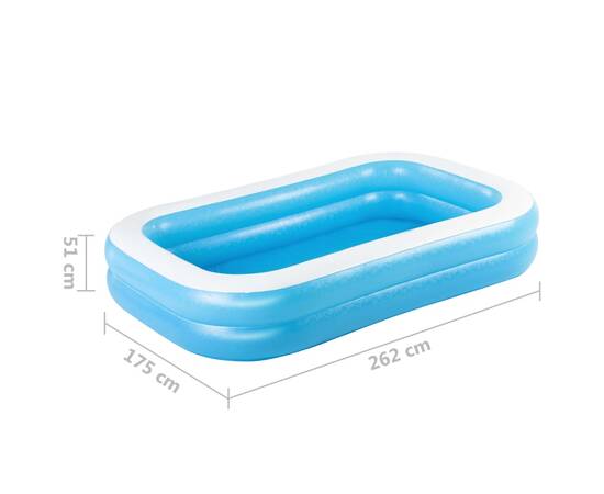 Bestway piscină gonflabilă, albastru/alb, 262x175x51 cm dreptunghiular, 6 image