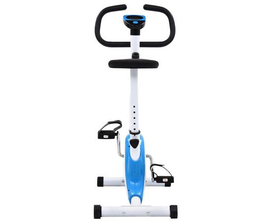 Bicicletă fitness cu centură de rezistență, albastru, 5 image