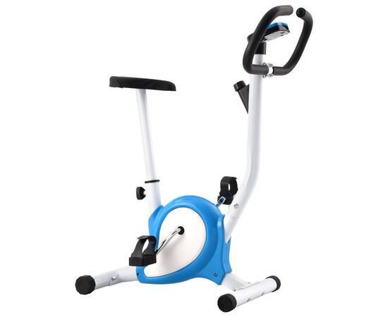 Bicicletă fitness cu centură de rezistență, albastru, 3 image