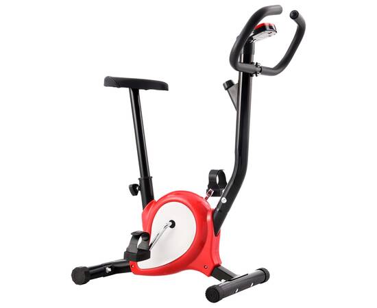 Bicicletă fitness cu centură de rezistență, roșu, 3 image