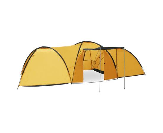 Cort camping tip iglu, 8 persoane, galben, 650 x 240 x 190 cm