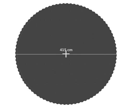 Podea de trambulină rotundă de 4,57 m, negru, material textil, 6 image