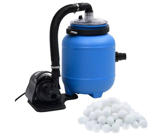Pompă de filtrare pentru piscină, negru și albastru, 4 m³/h