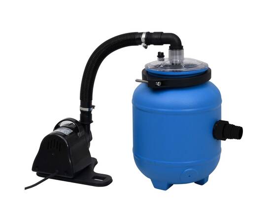 Pompă de filtrare pentru piscină, negru și albastru, 4 m³/h, 6 image