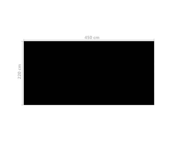 Prelată piscină, negru, 450 x 220 cm, pe, 3 image
