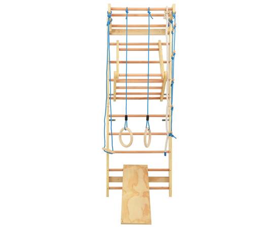 Set de joacă pentru cățărat de interior cu scări și inele, lemn, 2 image