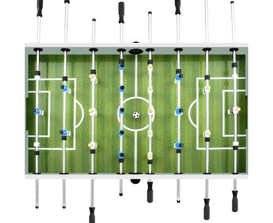 Masă de fotbal, alb, 140x74,5x87,5 cm, oțel, 60 kg, 8 image