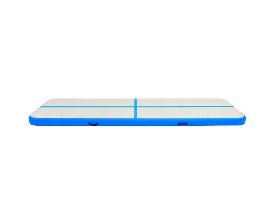 Saltea gimnastică gonflabilă cu pompă albastru 600x100x15cm pvc, 3 image