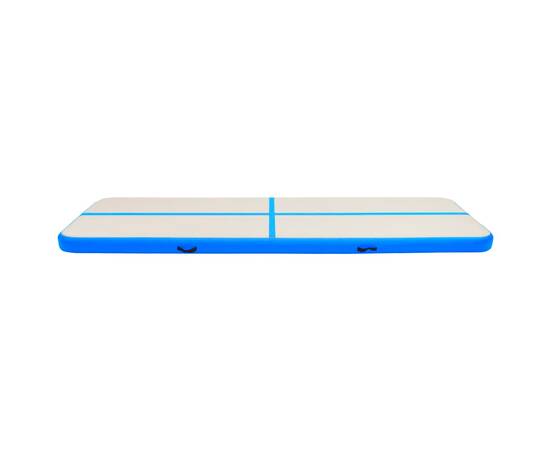 Saltea gimnastică gonflabilă cu pompă albastru 700x100x15cm pvc, 4 image
