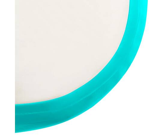 Saltea gimnastică gonflabilă cu pompă verde 300x100x15 cm pvc, 10 image