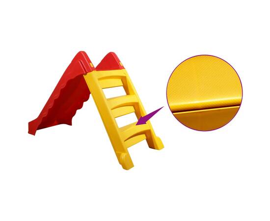 Tobogan pliabil pentru copii de interior & exterior roșu/galben, 7 image
