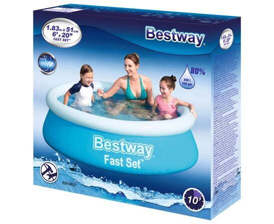 Bestway piscina gonflabilă fast set, albastru, 183x51 cm, rotundă, 3 image