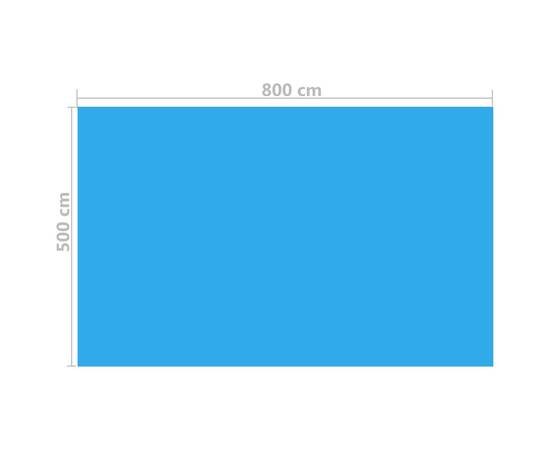 Prelată de piscină, albastru, dreptunghiular, 800 x 500 cm, pe, 3 image