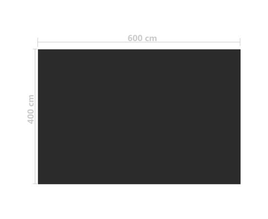 Prelată piscină, negru, 600 x 400 cm, pe, dreptunghiular, 3 image