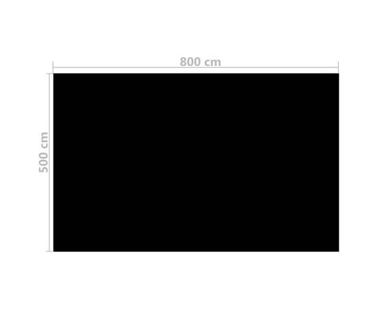 Prelată piscină, negru, 800 x 500 cm, pe, dreptunghiular, 3 image