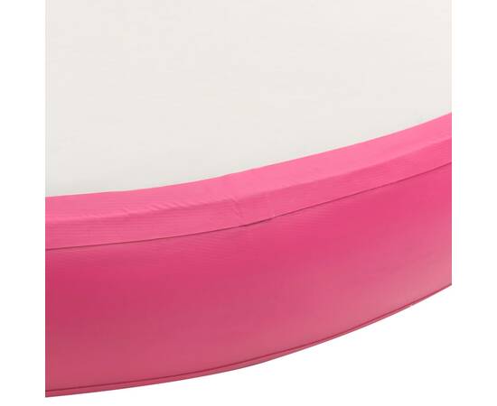 Saltea de gimnastică gonflabilă cu pompă roz 100x100x10 cm pvc, 5 image