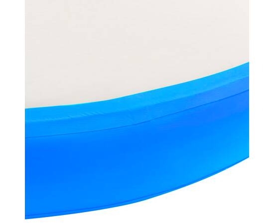 Saltea gimnastică gonflabilă cu pompă albastru 100x100x20cm pvc, 5 image