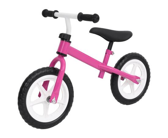 Bicicletă pentru echilibru 10 inci, cu roți, roz