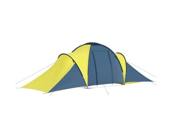 Cort camping, 6 persoane, albastru și galben, 5 image