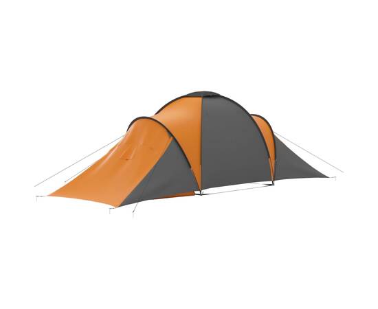 Cort camping, 6 persoane, gri și portocaliu, 8 image