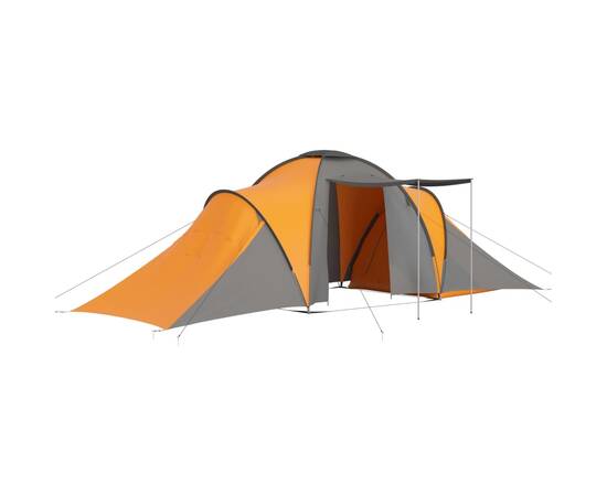 Cort camping, 6 persoane, gri și portocaliu, 2 image