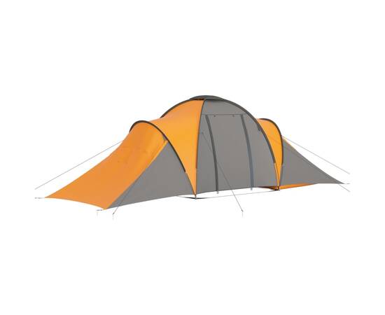Cort camping, 6 persoane, gri și portocaliu, 5 image
