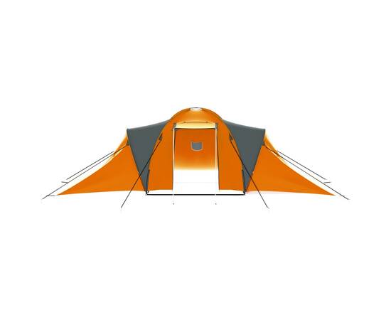 Cort camping, 9 persoane, gri și portocaliu, material textil, 3 image