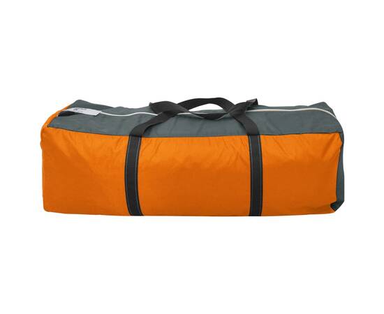 Cort camping, 9 persoane, gri și portocaliu, material textil, 6 image