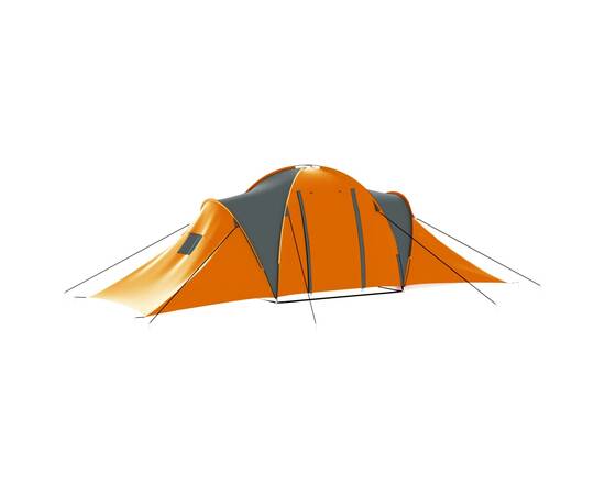 Cort camping, 9 persoane, gri și portocaliu, material textil, 4 image