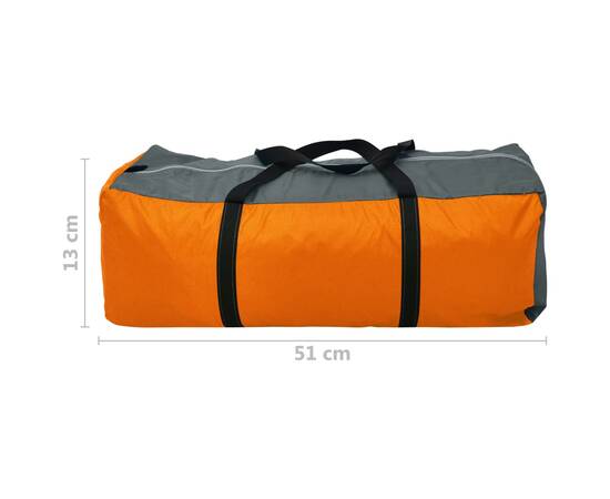 Cort de camping, 4 persoane, gri și portocaliu, 8 image