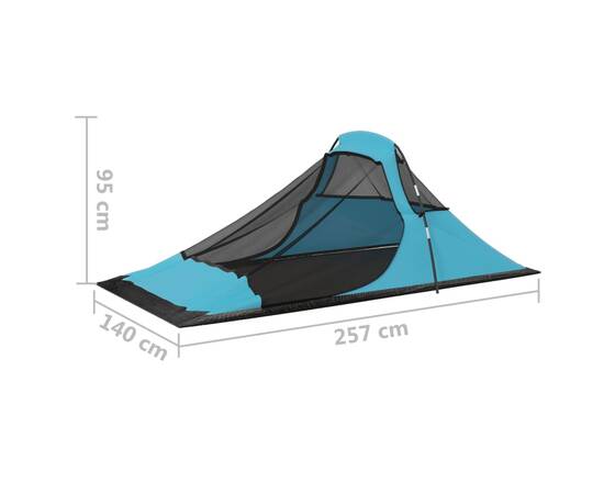 Cort de camping, albastru, 317x240x100 cm, 9 image