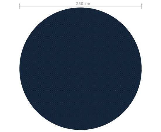 Folie solară plutitoare piscină, negru/albastru, 250 cm, pe, 5 image