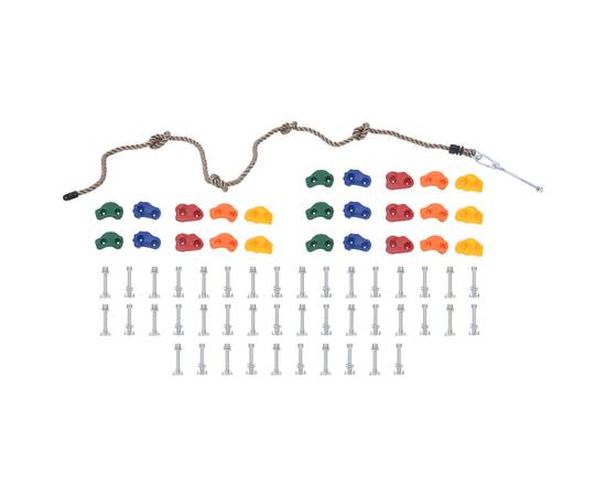 Pietre de cățărat cu funie, 25 buc., multicolor
