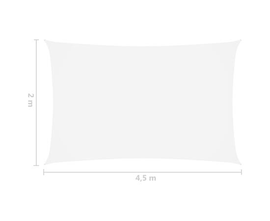 Pânză parasolar, alb, 2x4,5 m, țesătură oxford, dreptunghiular, 6 image