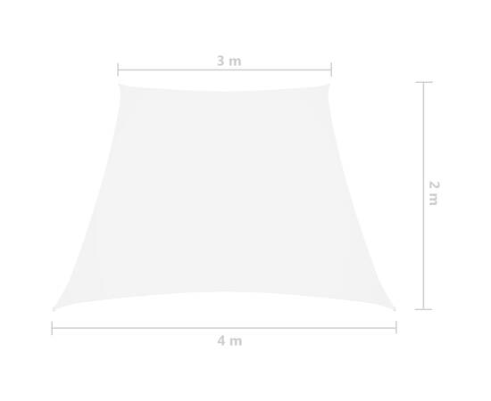 Pânză parasolar, alb, 3/4x2 m, țesătură oxford, trapez, 6 image