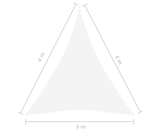 Pânză parasolar, alb, 3x4x4 m, țesătură oxford, triunghiular, 6 image