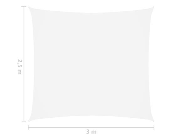 Parasolar, alb, 2,5x3 m, țesătură oxford, dreptunghiular, 6 image
