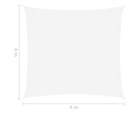 Parasolar, alb, 4x4 m, țesătură oxford, pătrat, 6 image