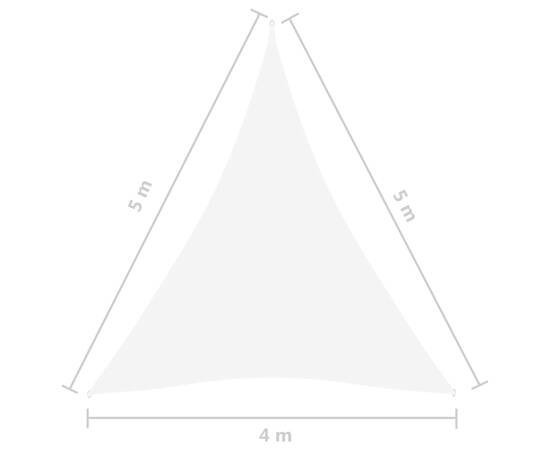 Parasolar, alb, 4x5x5 m, țesătură oxford, triunghiular, 6 image